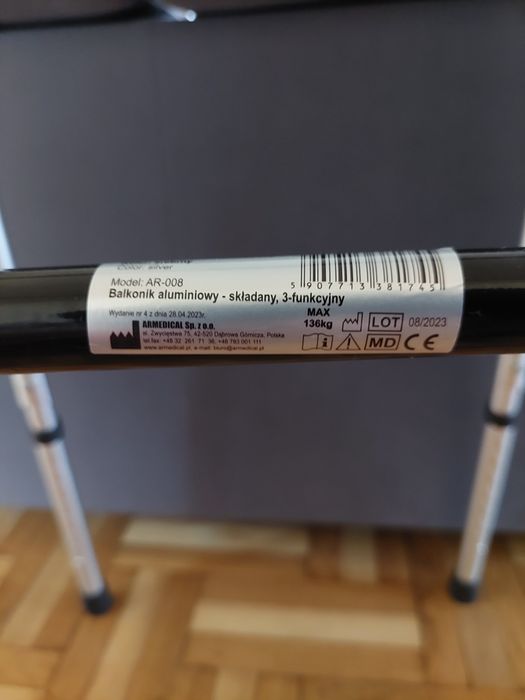 Balkonik aluminiowy składany 3 poziomowy nowy