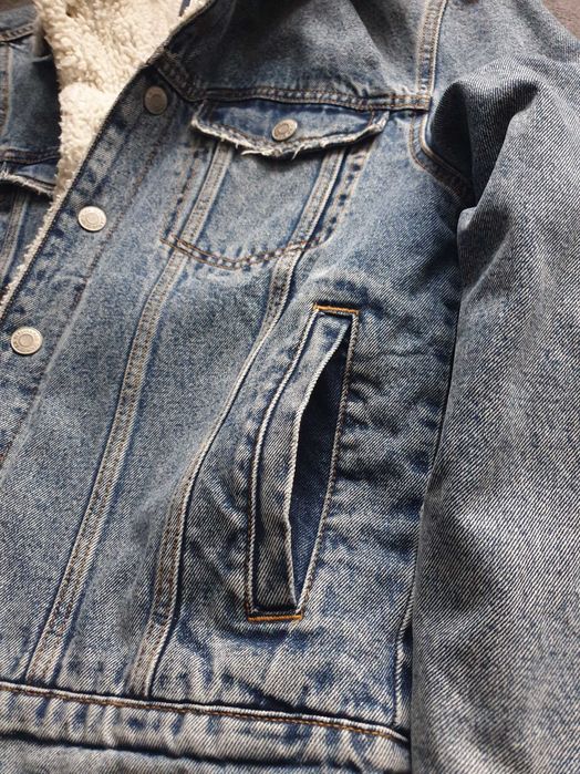 Kurtka jeansowa męska ocieplana