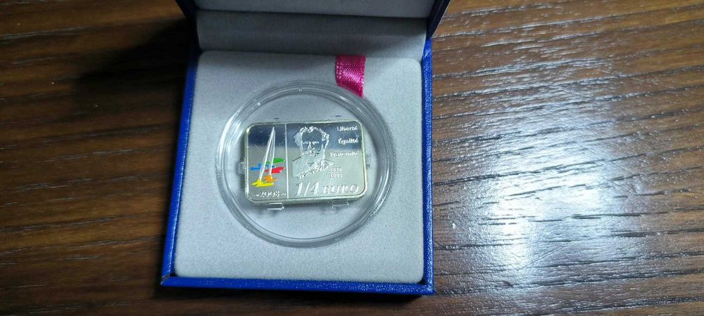 França, 1/4 euro 2008 - 'Edouard Manet' prata-NOVO PREÇO