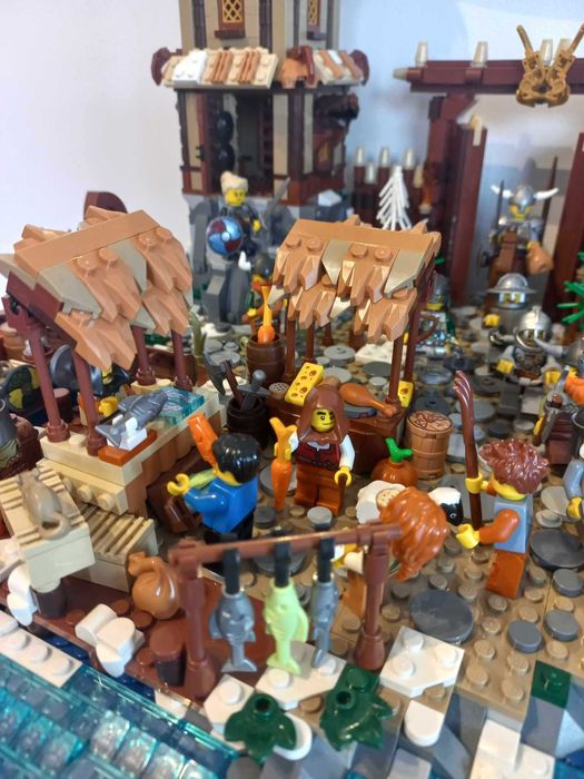 LEGO MOC Wioska wikingów + Figurki + luźne klocki