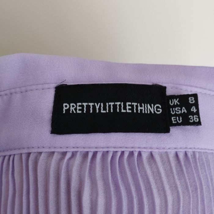 Damska koszula plisowana oversize Pretty Little Thing liliowa S–XXL