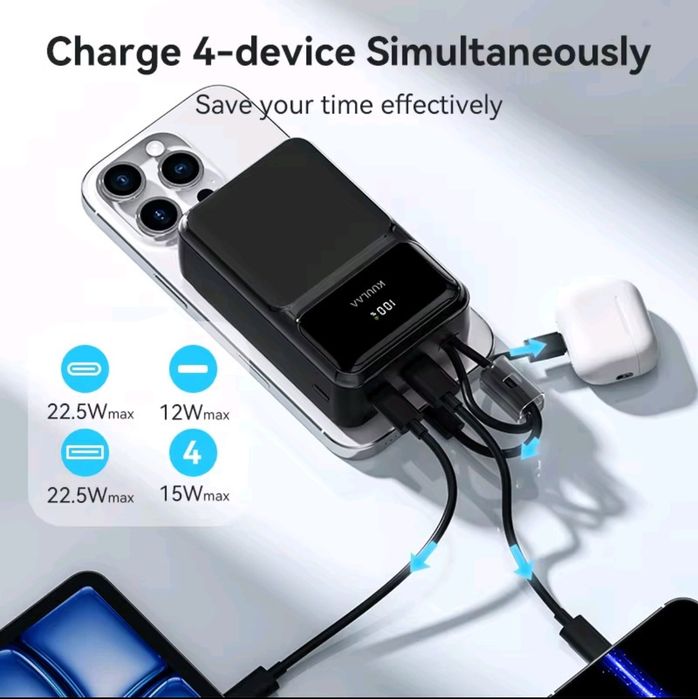 Пауэрбанк Kuulaa 22,5 w 10000 30000 mAh новый