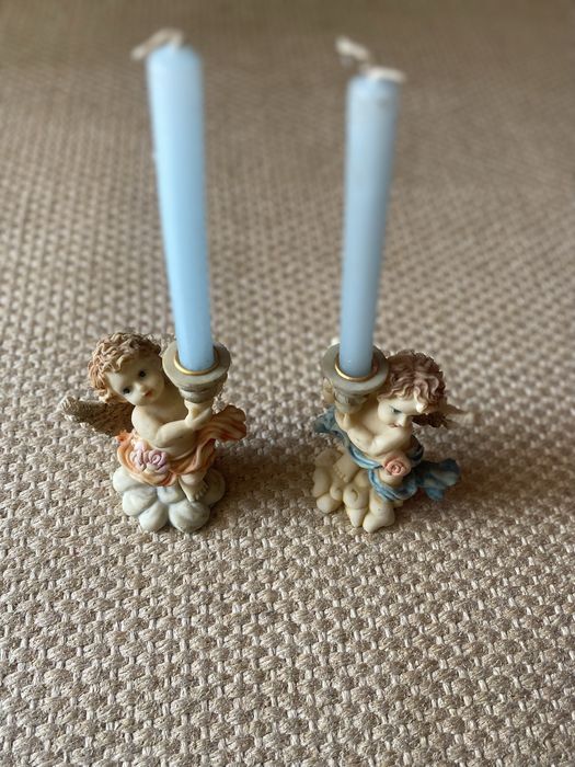 Pair of Angel Candlesticks, Antique