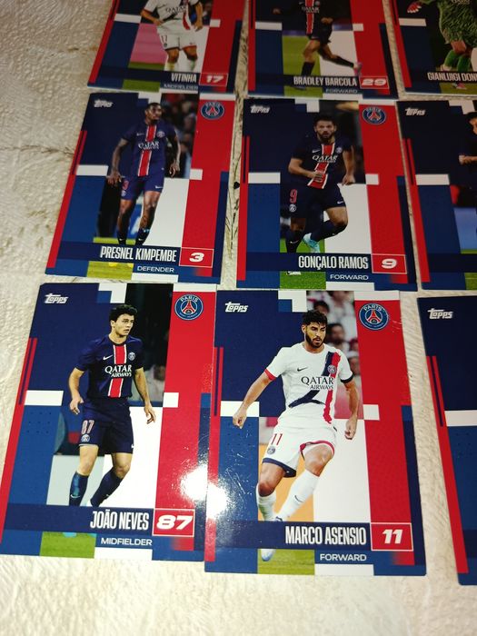 Карточки футбольный клуб ПСЖ Topps  футболисты Пари Сен Жермен PSG