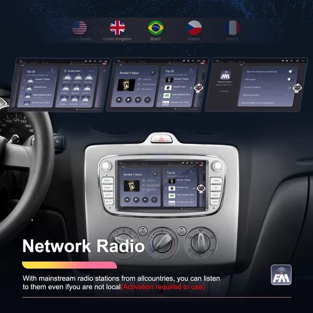 Rádio 7" Ford Focus S-Max Kuga Mondeo Galaxy Kuga 2/64GB GPS CARPLAY