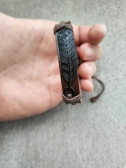 Браслет на руку перо штучна шкіра