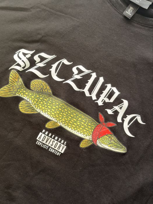 Koszulka szczupac ryby fishing h&m L