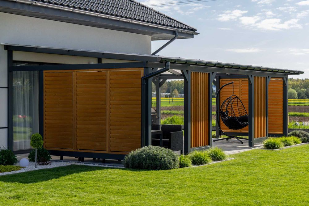 wiata zadaszenie pergola taras poliwęglan konstrukcja drewniana