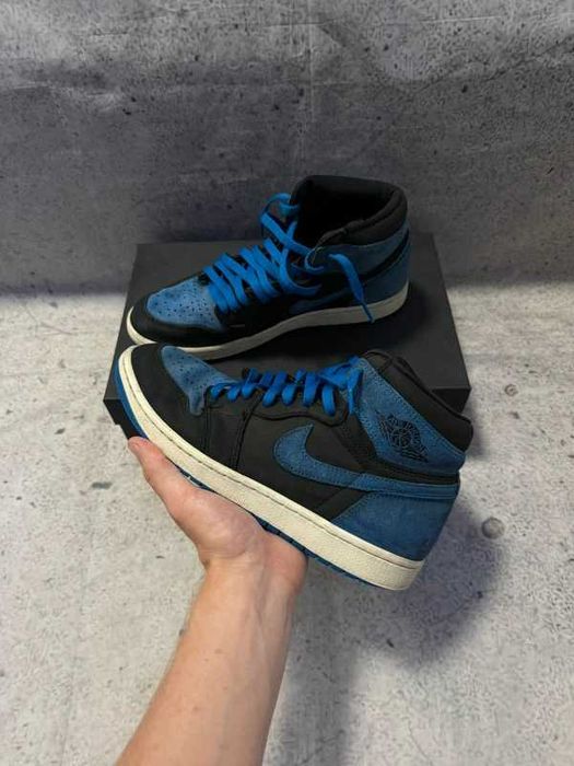 Niebiesko-czarne buty wysokie Air Jordan 1 High OG Royal | EUR 43