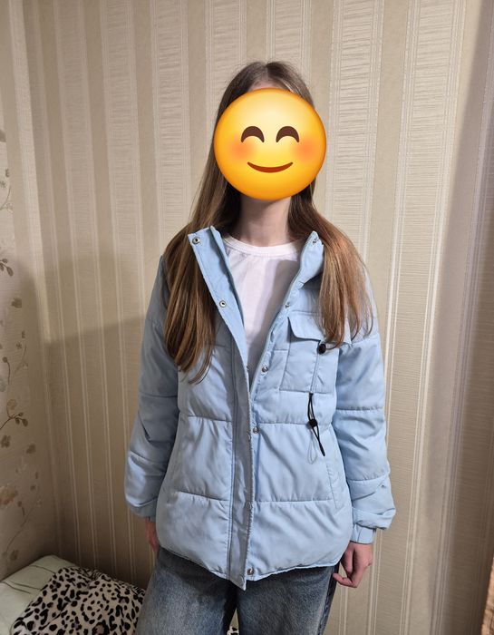 Куртка для дівчинки весна-осінь, на 13 -15років, голуб.кольору