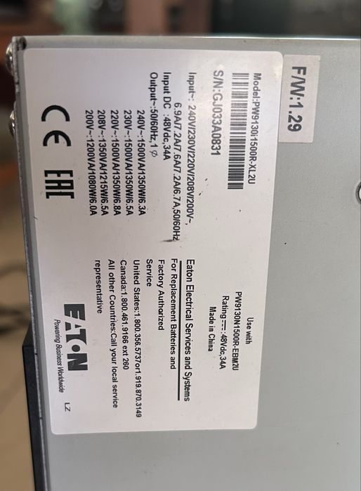 UPS Eaton PW9130i1500R-XL2U – używany (akumulatory do wymiany)