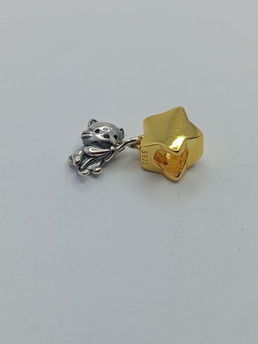 Nowy charms kotek z gwiazdką - srebro 925
