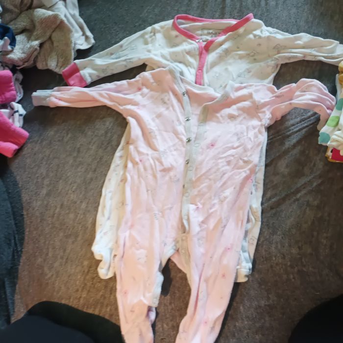 2 Śpioszki długi rękaw dla dziewczynki róż 68