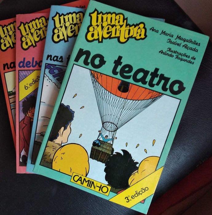 Conj. de 8 livros "UMA AVENTURA", de Ana M. Magalhães e Isabel Alçada