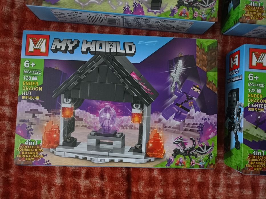 NOWE Mega zestaw klocków Minecraft My World Smok Endu 4 pudełka