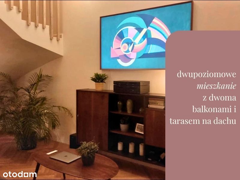 Wyjątkowe dwupoziomowe mieszkanie z tarasem na dachu Bez prowizji