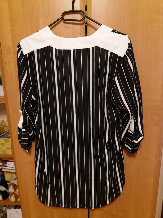 Koszula w granatowo-białe paski H&M 38 M