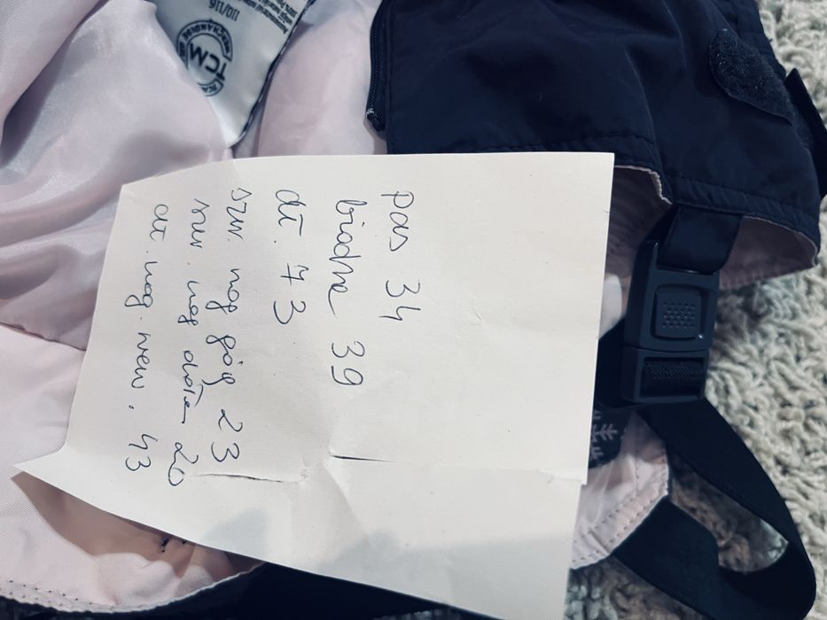 Fioletowe spodnie narciarskie dla dziewczynki szelki tcm 110/116