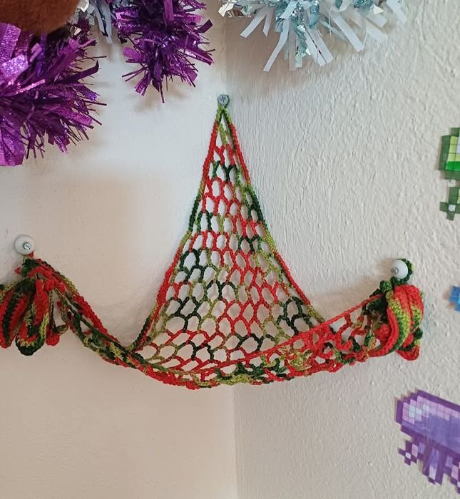 Rede de organização de peluches/brinquedos em crochet (Feito à mão)