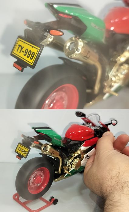 Ducati 1199 Panigale с паром модель мотоцикла 1:9 со звуком и светом