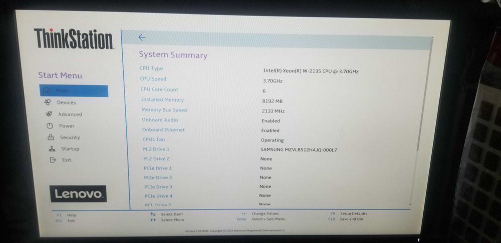 Lenovo P520 ThinkStation  Xeon W-2135|8GB|Quadro P400| 512 Gb M2