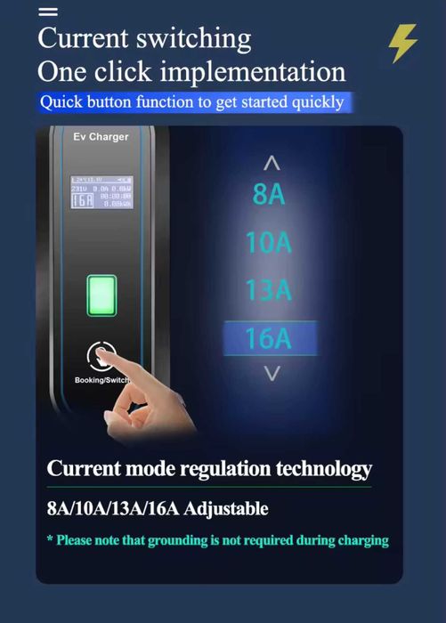Carregador Portátil 3,5 kw - 16A - c/ Bolsa - Eletricos/ Hibridos