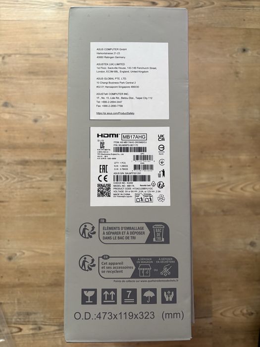 Monitor Asus ZenScreen 17.3” 144Hz MB17AHG