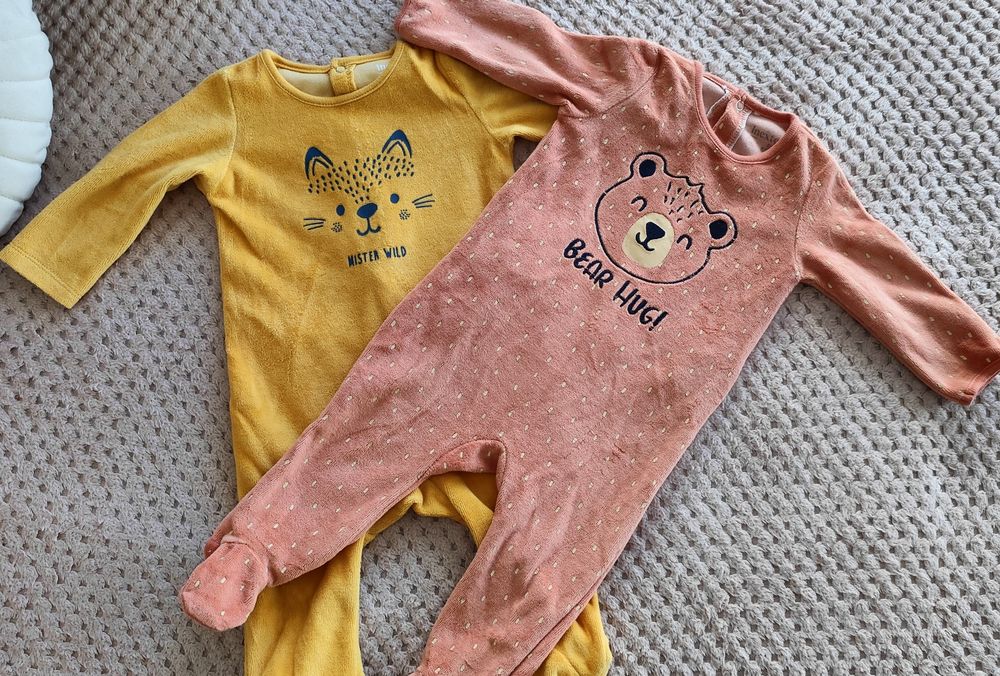 Zestaw 2 pajace welurowe rozmiar 68