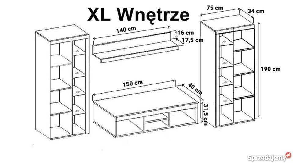 Meblościanka RUMBA XL – 5kolorów, szybka wysyłka, gwarancja 24 mies