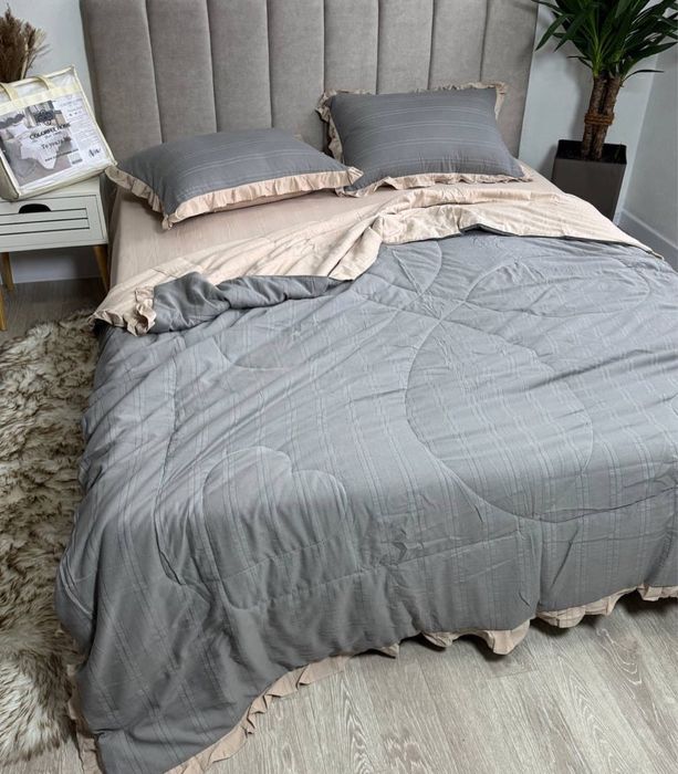 Муслінова постільна білизна з літньою ковдрою муслін жатка