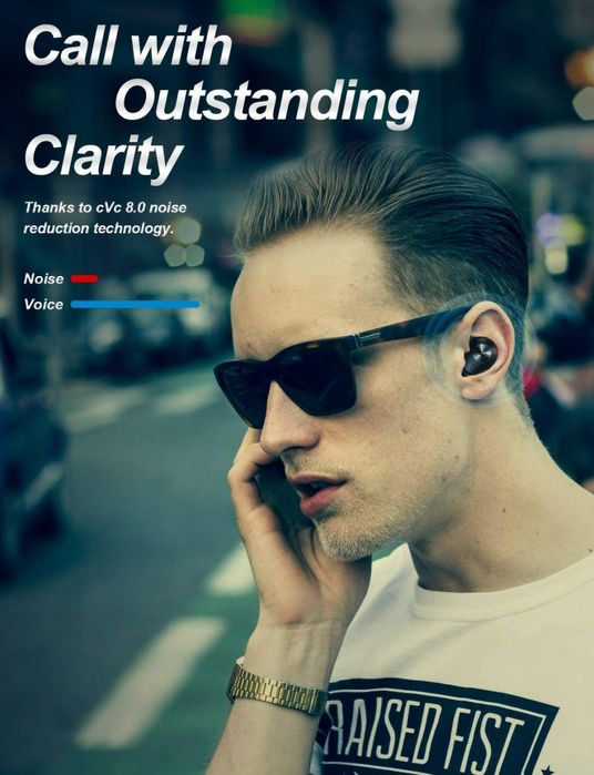 NOWE słuchawki Bluetooth TWS aptX HiFi NoiseCancel BAS autopause SPORT