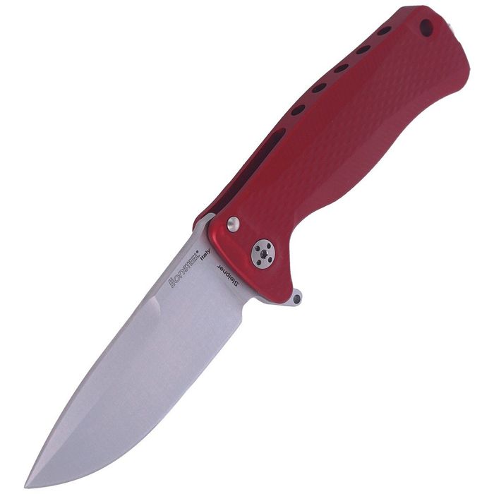 Nóż składany LionSteel SR22A Red Aluminum, Satin Sleipner by Molletta