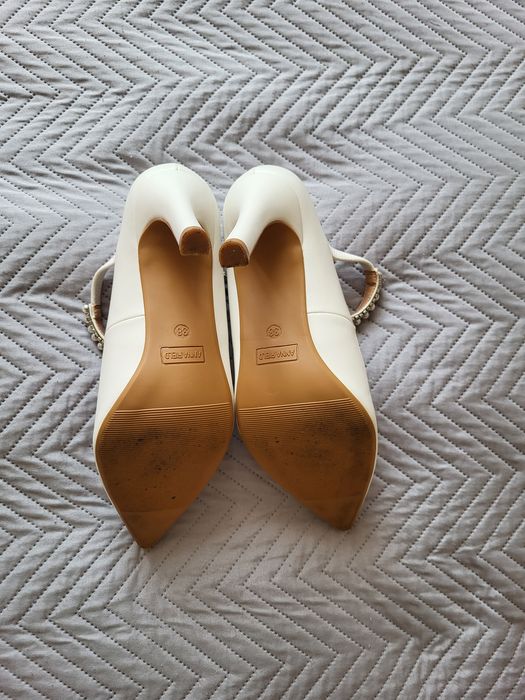 Buty białe szpilki ślub okazje Anna Field r. 38