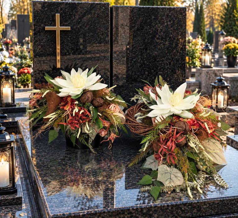 Komplet na grób, kompozycja, wiązanka na cmentarz