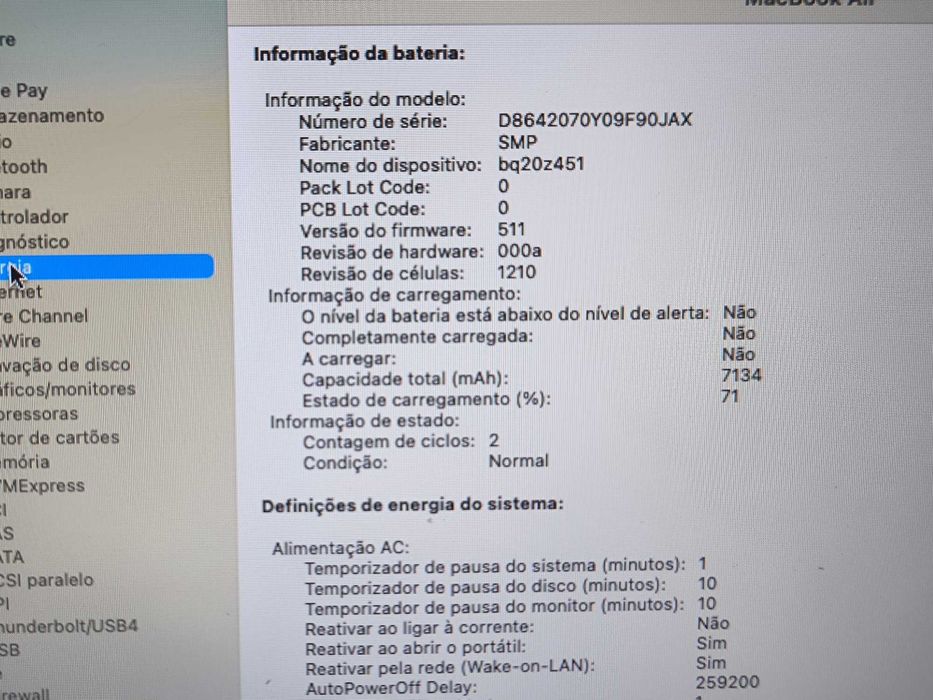 Apple Macbook AIR 13 i7 ssd 256GB 8GB # bateria NOVA