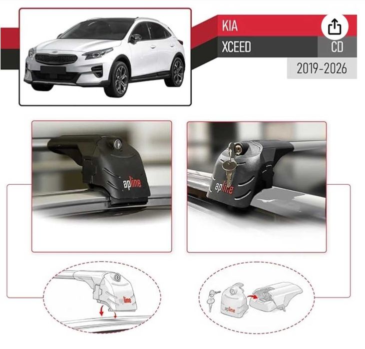 Suporte de tejadilho de teto para KIA XCeed 2019-2025