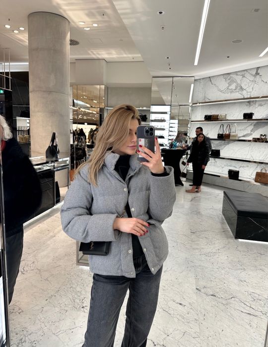 Пуховик жіночий сірий Farfalla розмір С