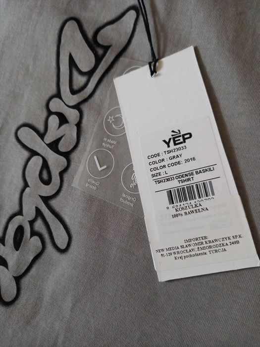 Koszulka męska YEP oversize szara L nowa z metką