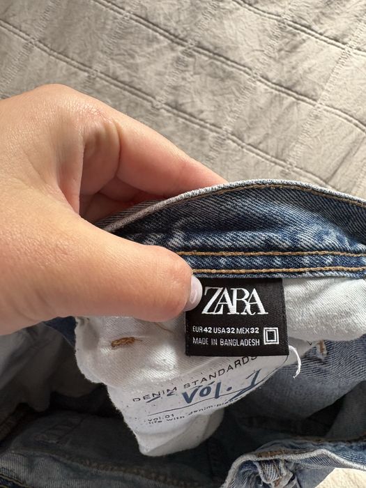 Męskie szorty spodenki jeansowe jasne zara 42