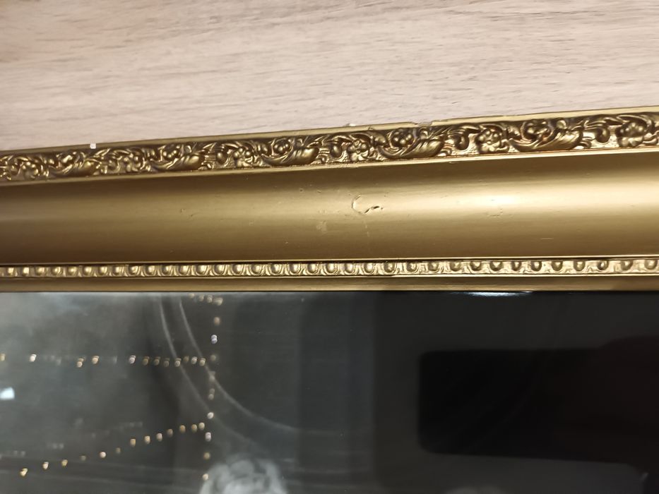 Obraz stary, PRL, drewniana rama, zabytek