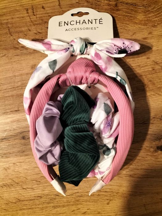 Nowy zestaw do włosów 2opaski + 3 gumki scrunchie