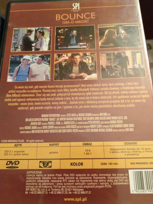 Płyta film " Bounce Gra o miłość "