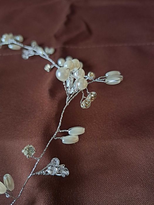 Ozdoba do włosów, ślub, komunia, kolor srebrny