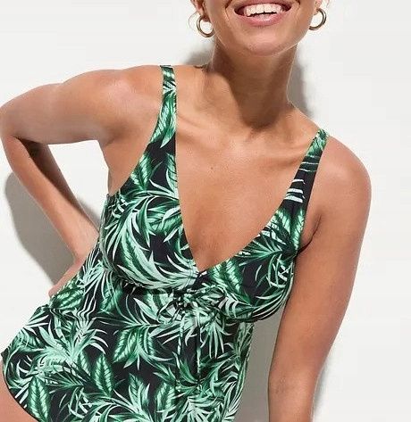 B.P.C top tankini z nadrukiem roślinnym 50.
