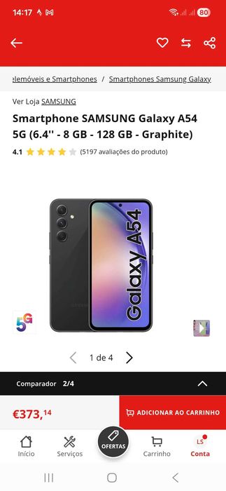 SAMSUNG Galaxy A54 5G (6.4'' - 8 GB - 128 GB - Graphite)