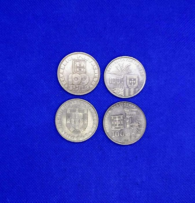 Lote de 4 moedas 100 Escudos comemorativas personalidades portuguesas