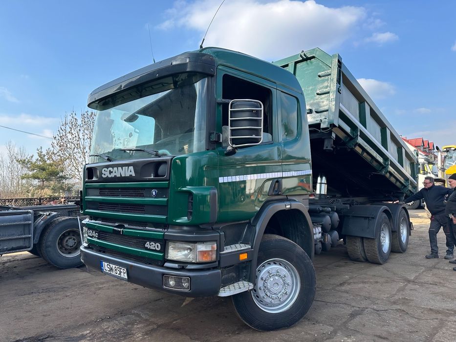 Scania P124c 420 6x6 hydroburta bordmatic wywrotka wywrot