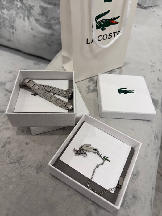 Срібний браслет Lacoste чоловічий і жіночий ДРОП/ОПТ