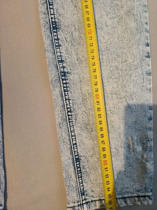 Skinny spodnie jeans 33 L marmurkowe