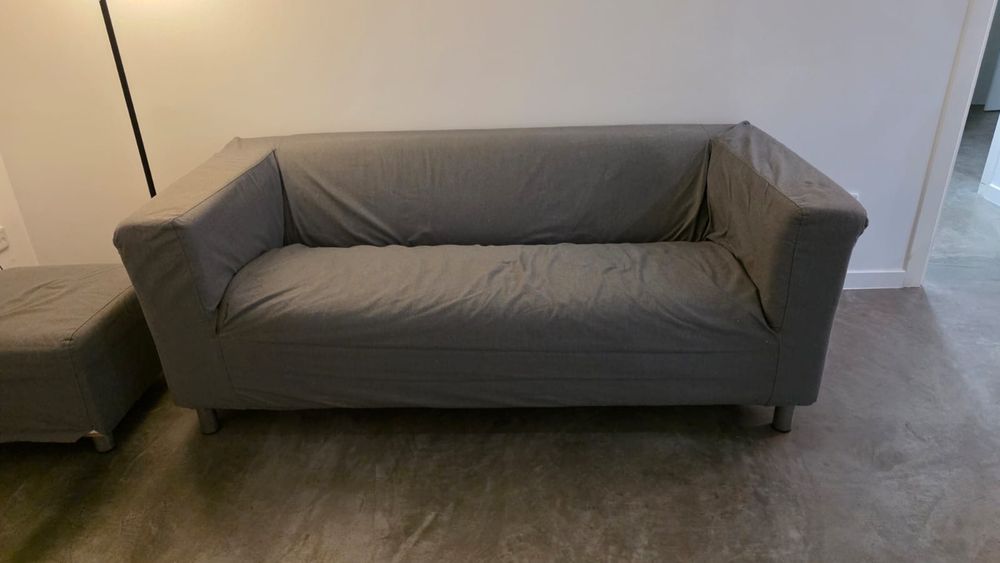 Sofá 3 Lugares IKEA Norsborg Cinzento + Puff / Apoio de Pés